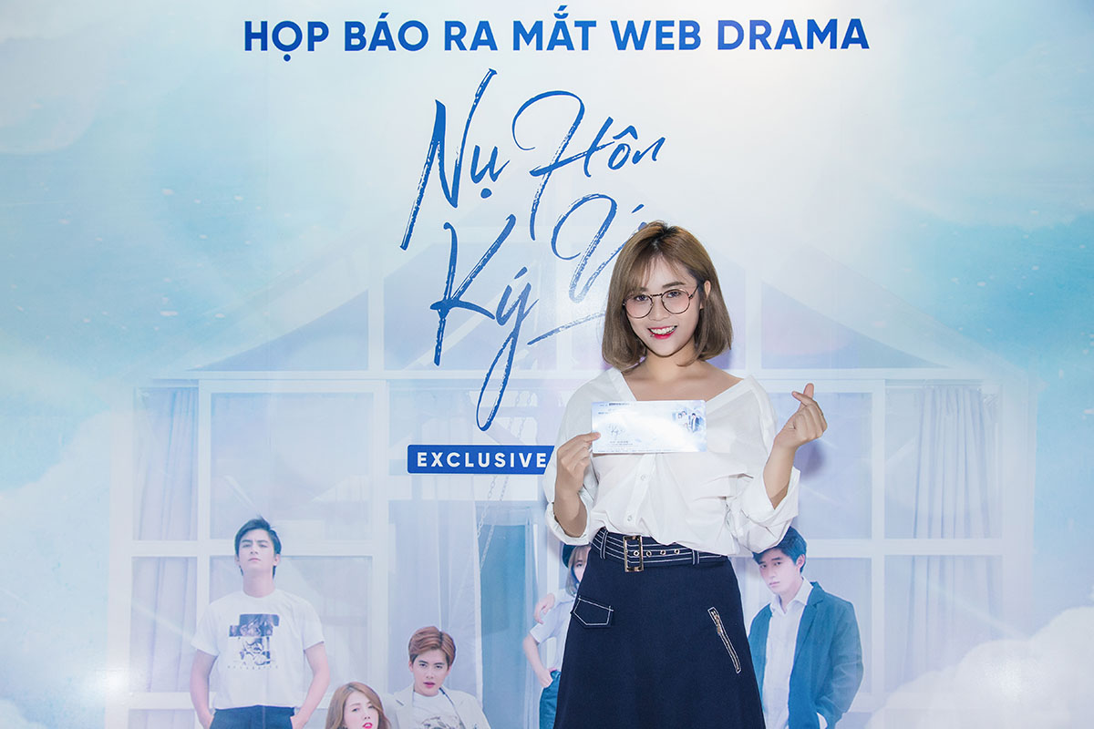 Bộ ba Khánh Vũ KVD, Nhi Katy, Pinky tình tứ tại buổi ra mắt web drama 'Nụ hôn ký ức'