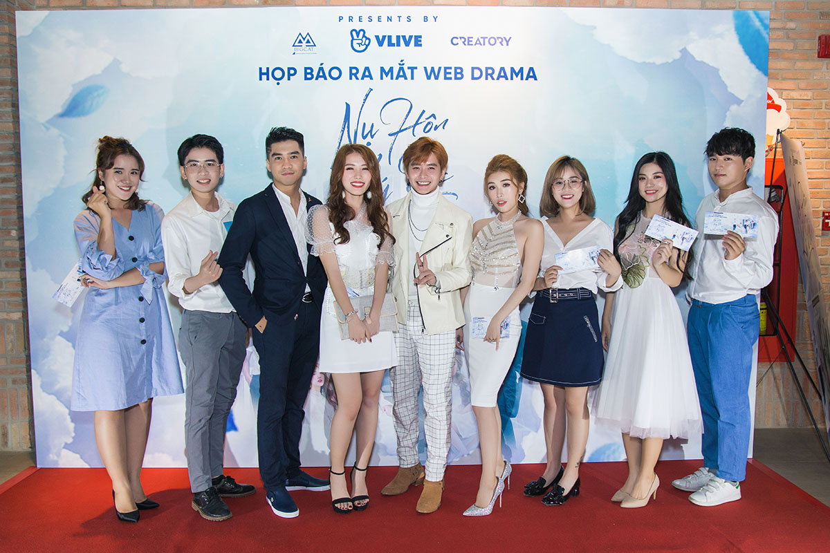 Bộ ba Khánh Vũ KVD, Nhi Katy, Pinky tình tứ tại buổi ra mắt web drama 'Nụ hôn ký ức'