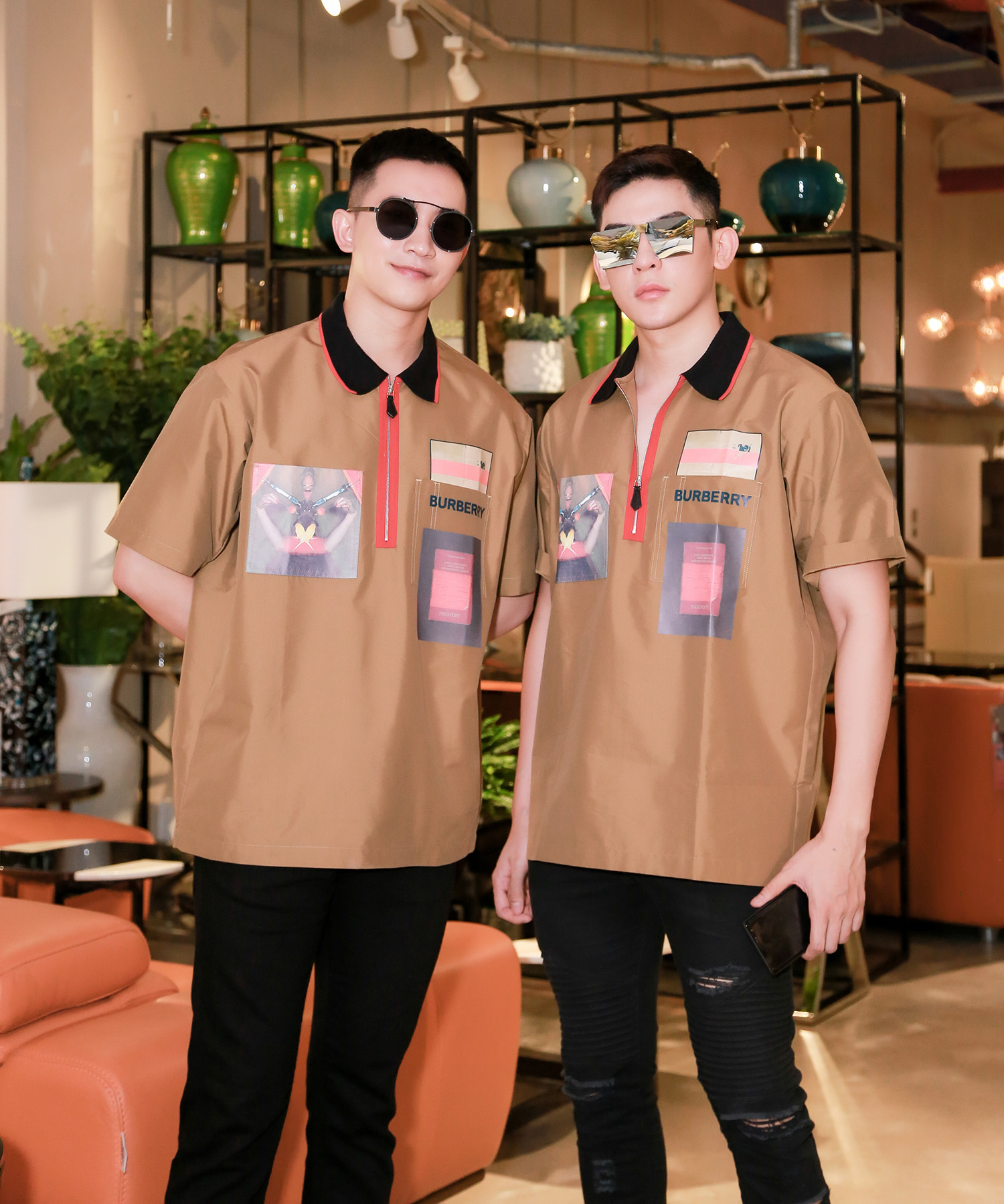Võ Cảnh - Minh Trung diện cây hàng hiệu chất lừ, hộ tống Ngọc Châu đi sự kiện